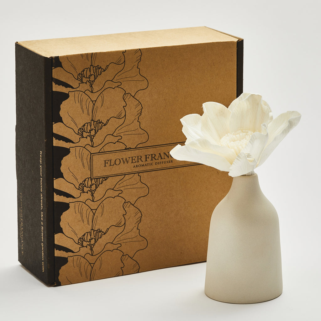 MANA Crème _ Vase diffuseur en céramique