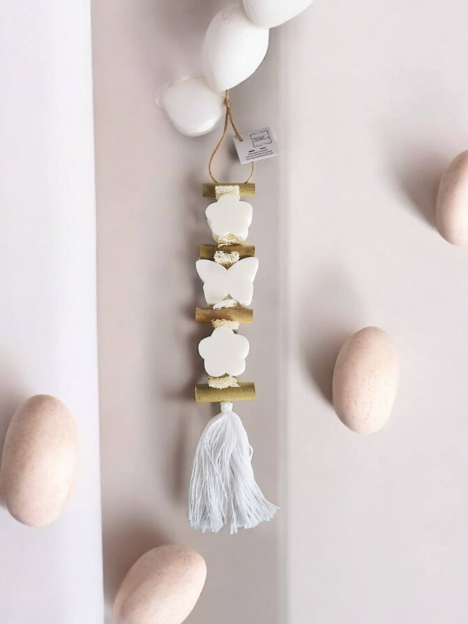 Tresse 1 Fleur Blanche 1 Papillon Blanc 1 Fleur Blanche